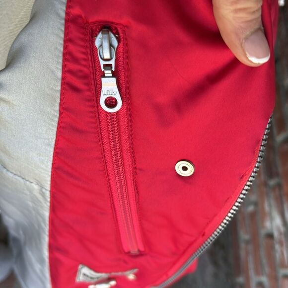 Red Ski Jacket with Silver Accents and Insulation - Picture 5 of 12